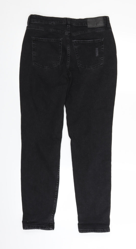 H&M Womens Black  Denim Straight Jeans Size 6 L26 in