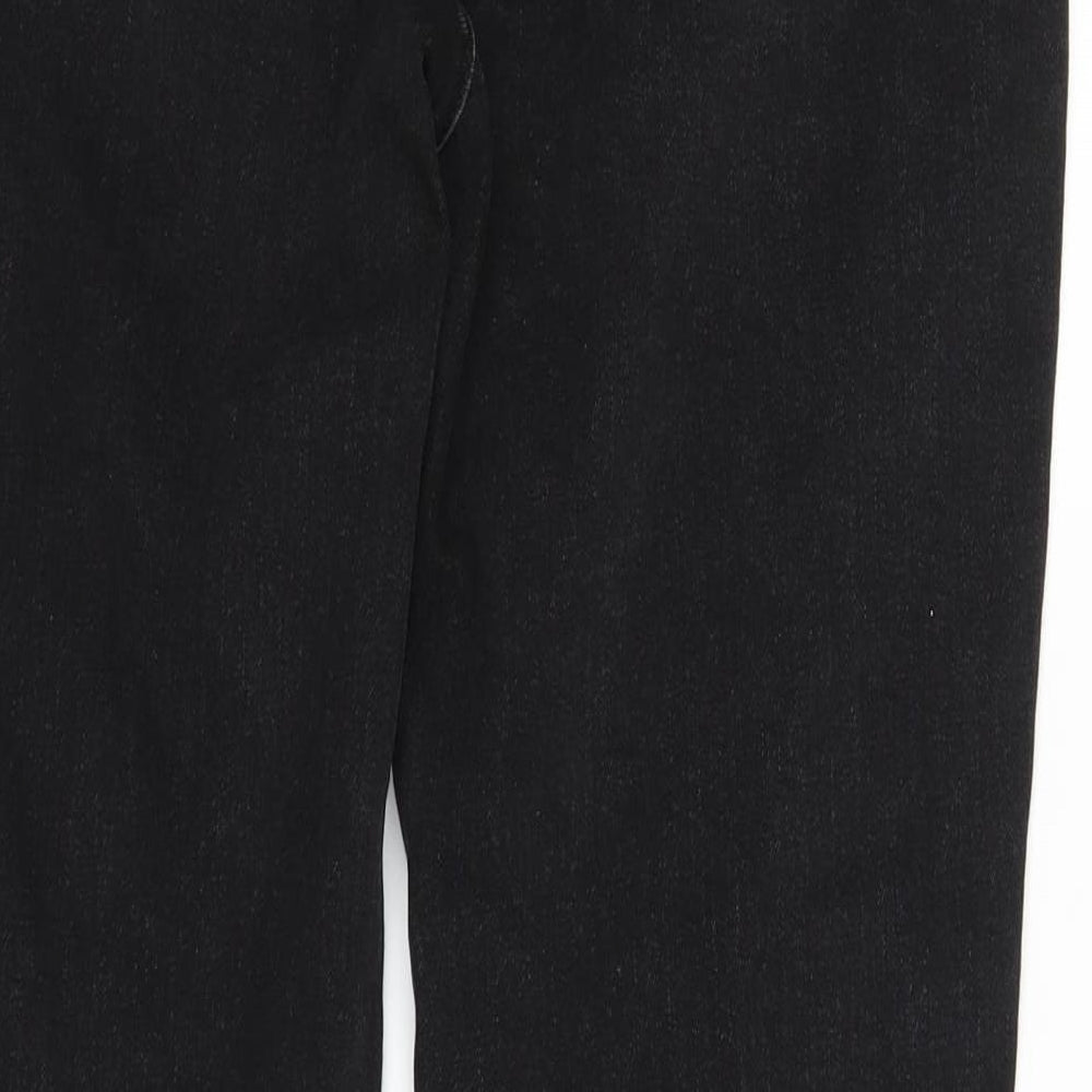 H&M Womens Black  Denim Straight Jeans Size 6 L26 in