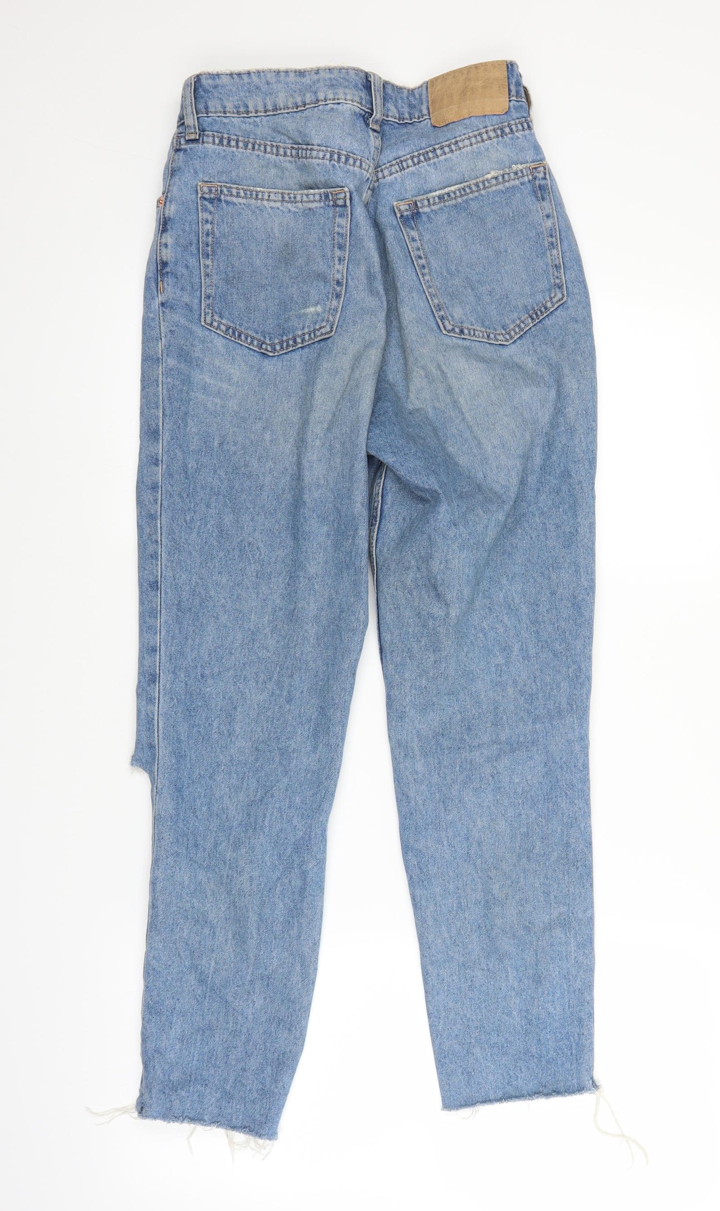 H&M Womens Blue  Denim Straight Jeans Size 8 L25 in