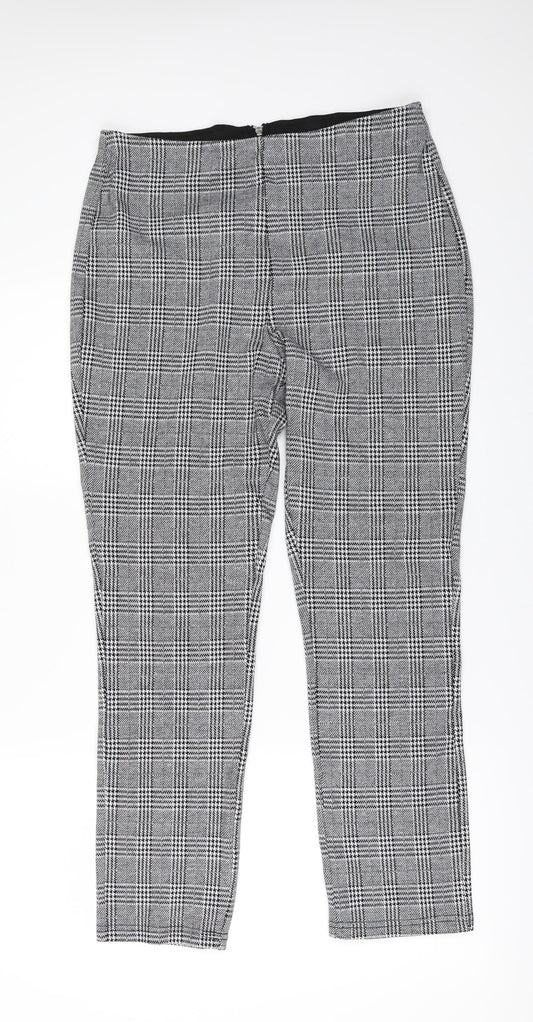 H&M Womens Grey Check  Rain Trousers Trousers Size M L29 in
