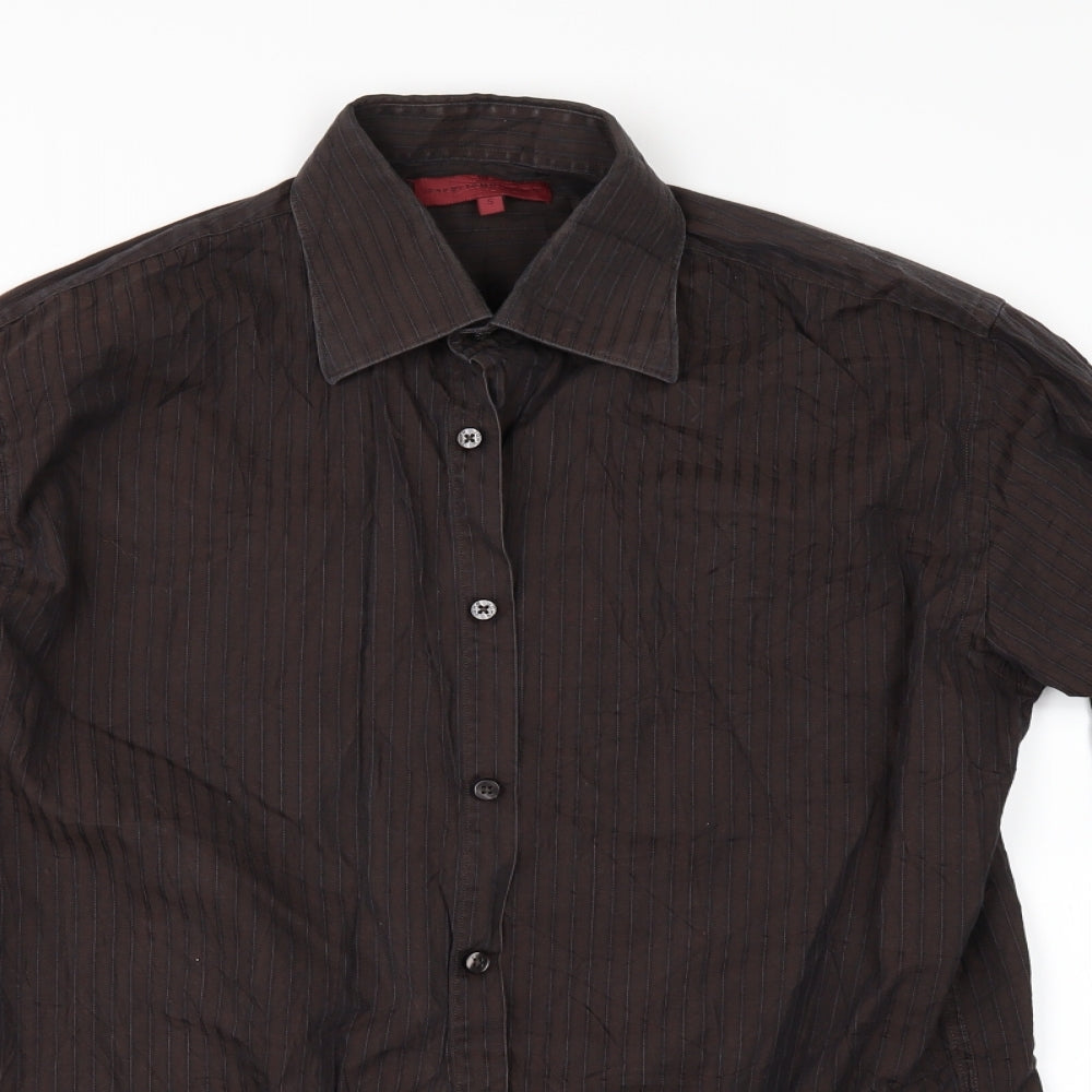 Debenhams Mens Brown Striped   Button-Up Size S