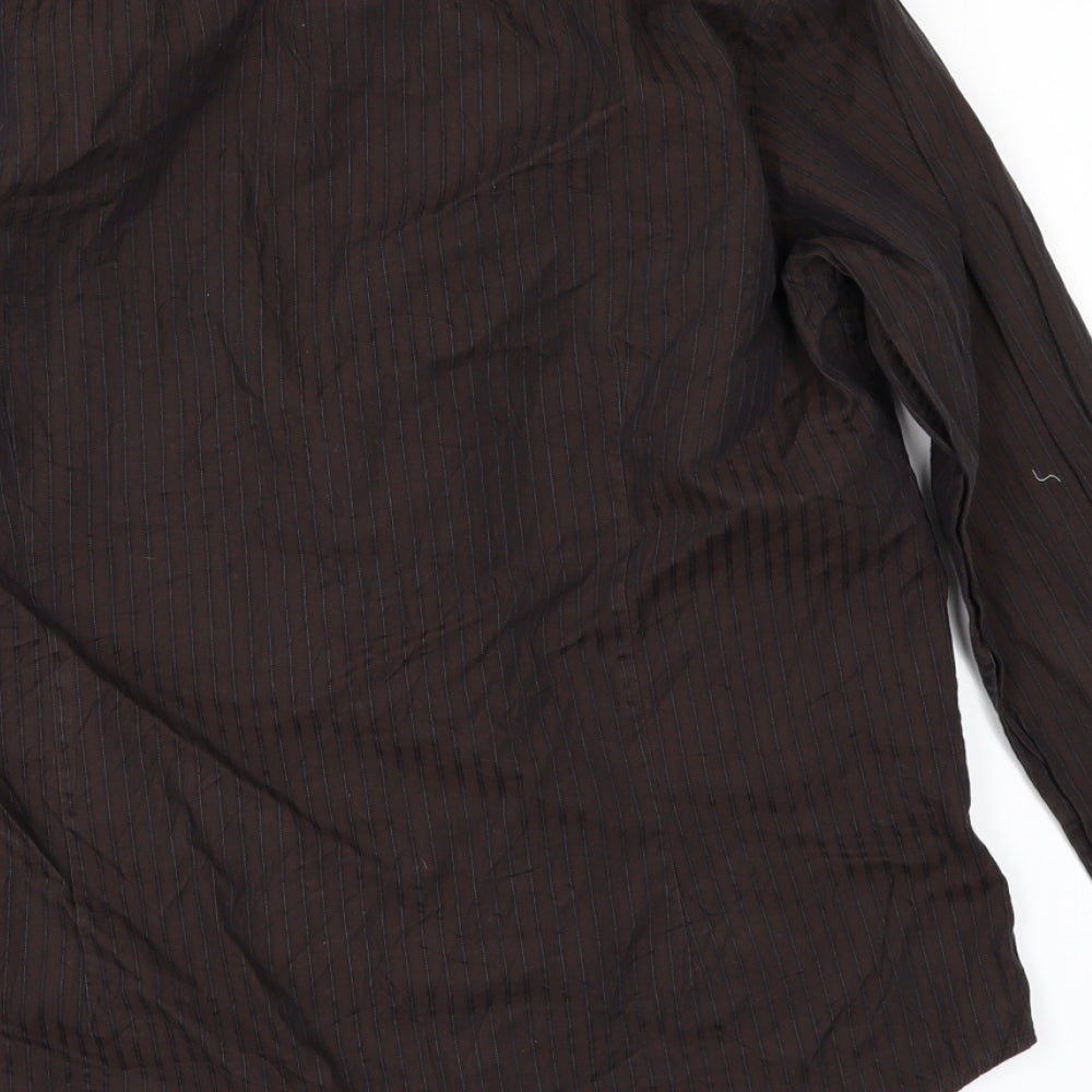 Debenhams Mens Brown Striped   Button-Up Size S
