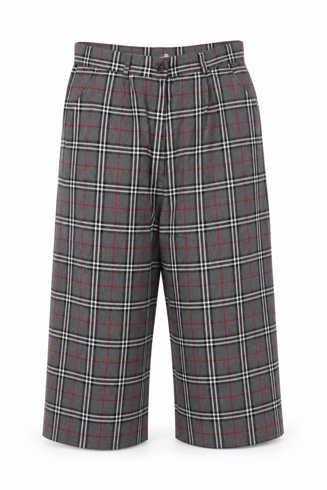 Cht Womens Grey Check  Cropped Trousers Size S