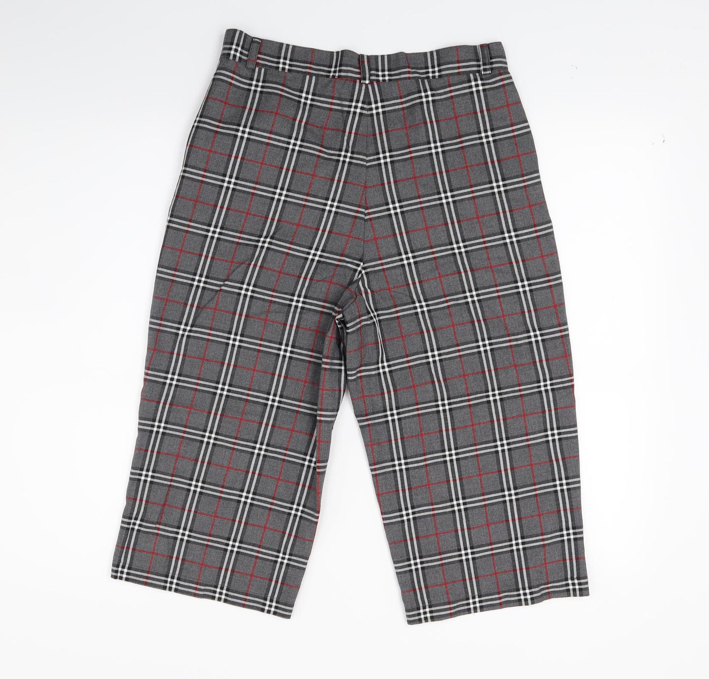 Cht Womens Grey Check  Cropped Trousers Size S