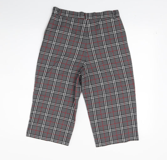 Cht Womens Grey Check  Cropped Trousers Size S