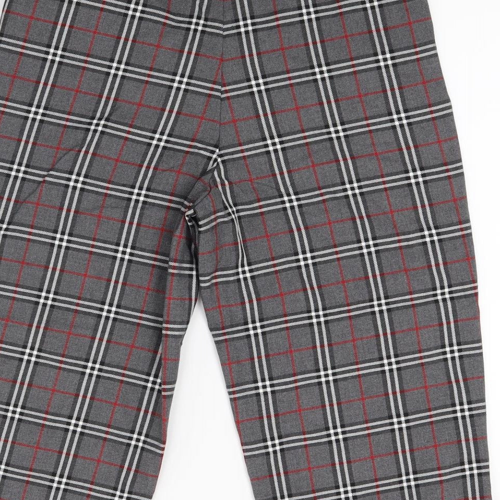 Cht Womens Grey Check  Cropped Trousers Size S