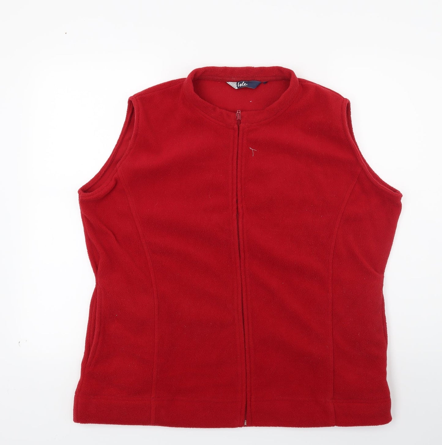 isle Womens Red  Fleece Gilet Coat Size L