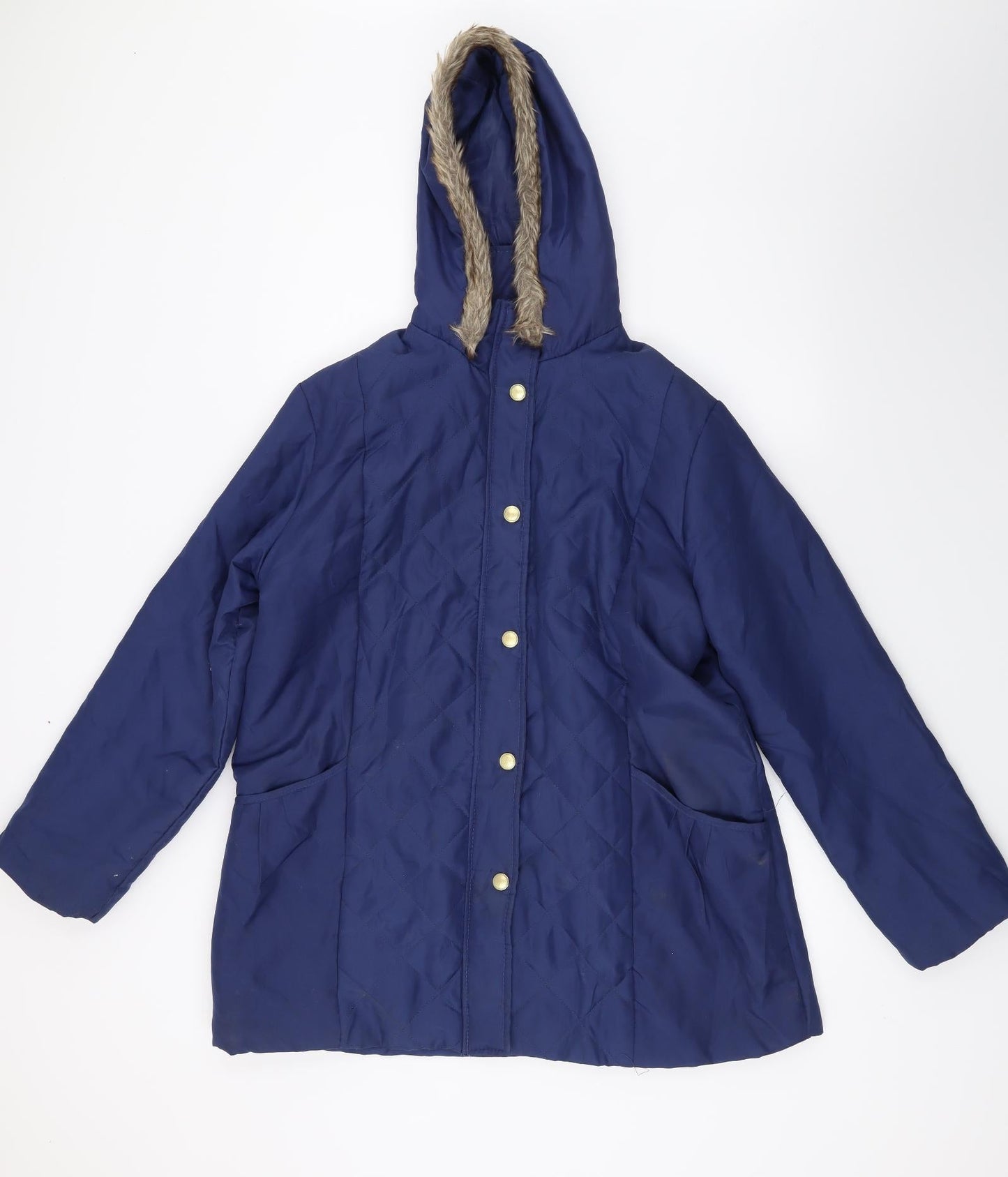 Anne De Lancay Womens Blue   Parka Coat Size M
