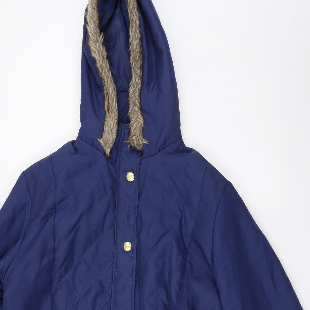 Anne De Lancay Womens Blue   Parka Coat Size M