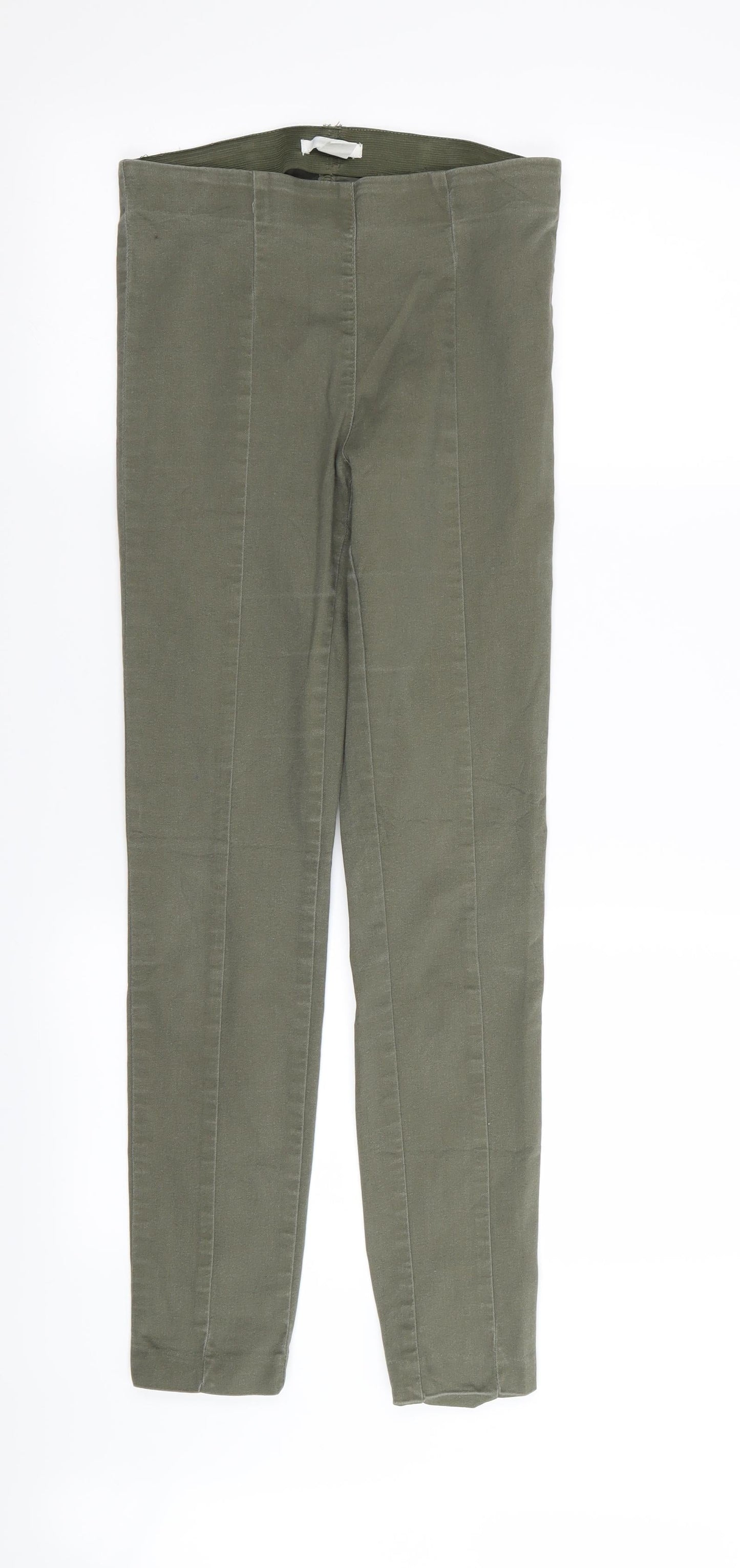 H&M Womens Green   Trousers  Size 8 L25 in