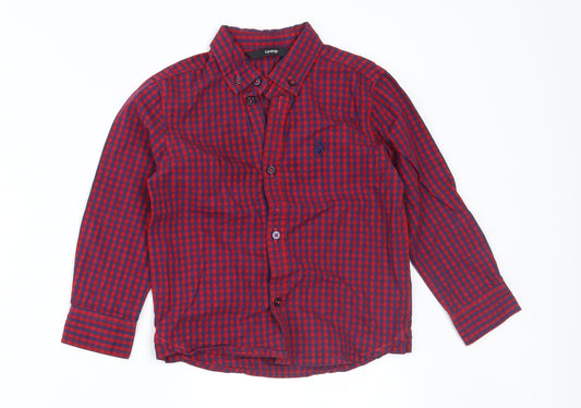 George Boys Red Check  Basic Button-Up Size 2-3 Years