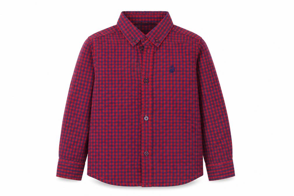 George Boys Red Check  Basic Button-Up Size 2-3 Years