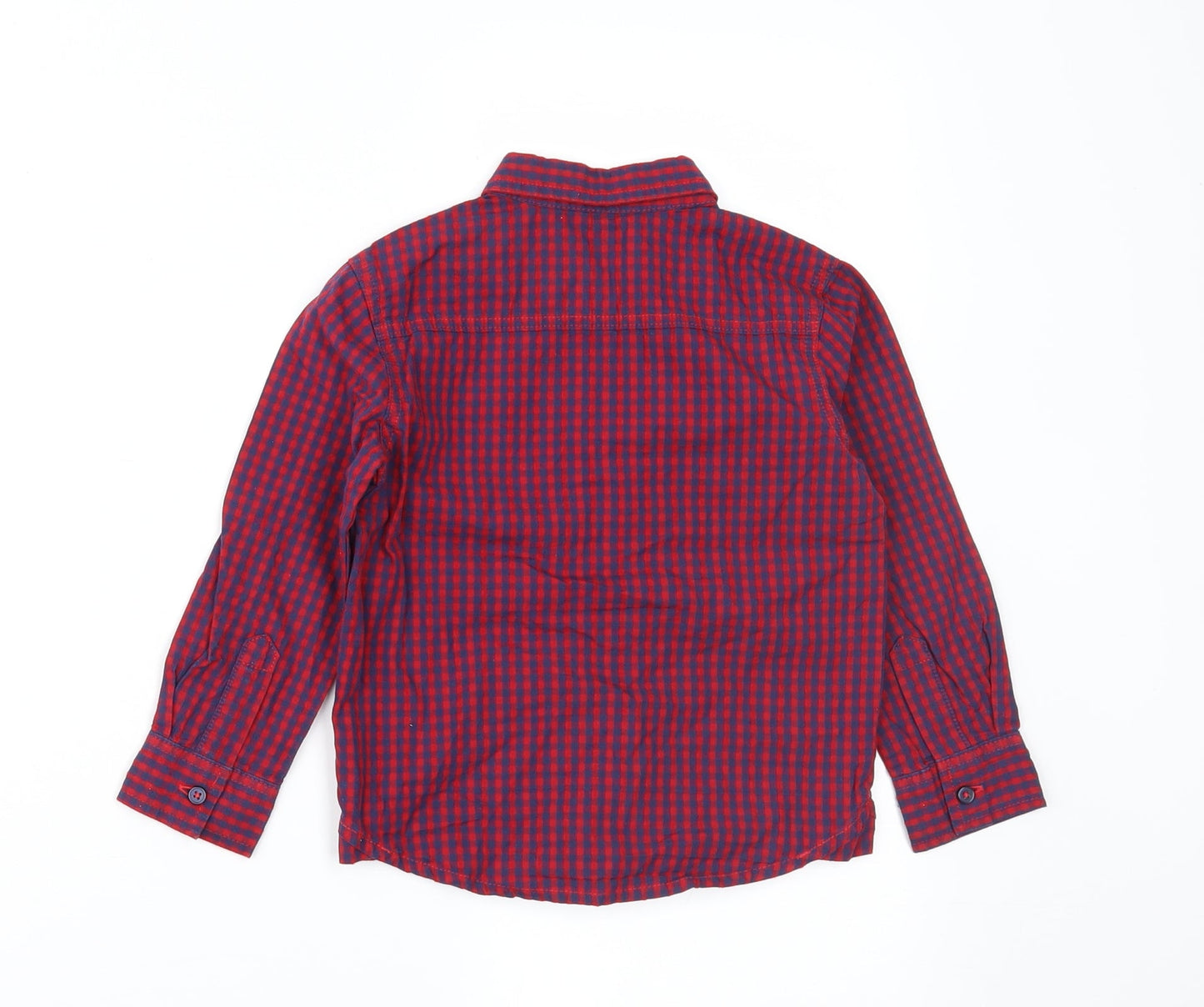 George Boys Red Check  Basic Button-Up Size 2-3 Years