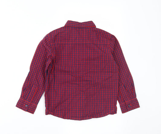 George Boys Red Check  Basic Button-Up Size 2-3 Years