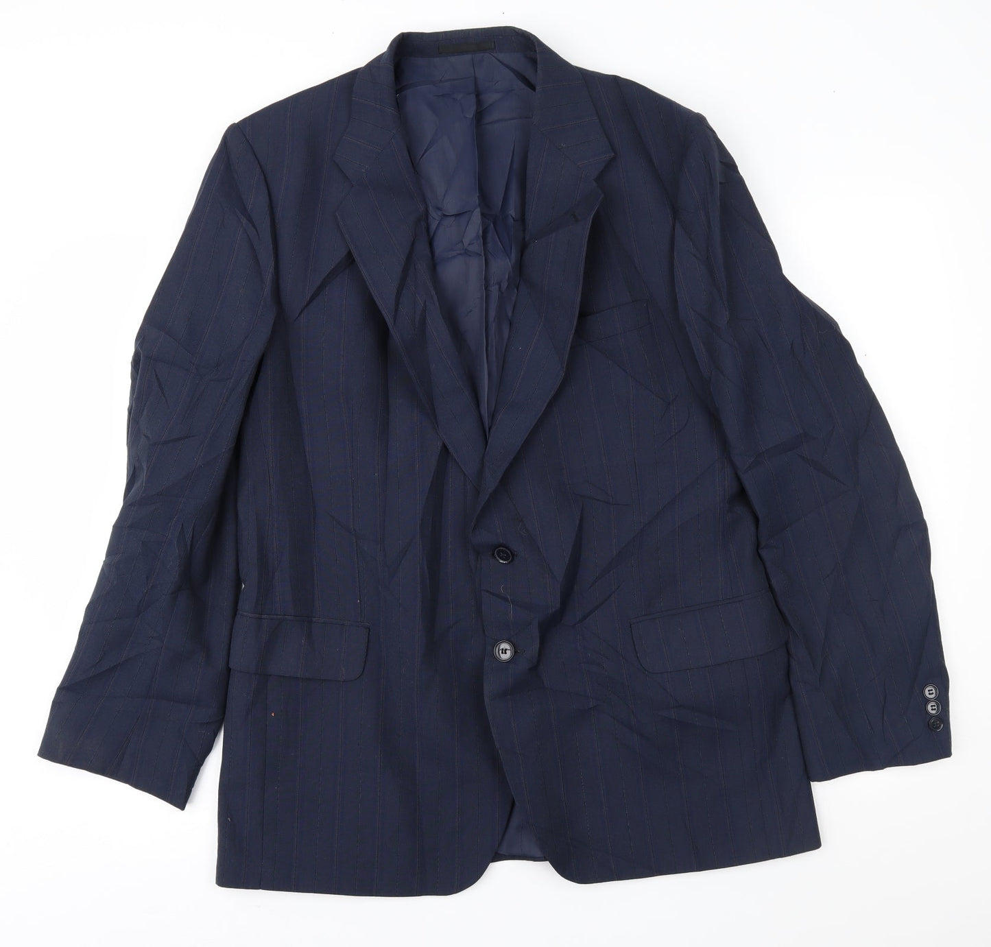 Chesterfield Mens Blue Striped  Jacket Suit Jacket Size 40