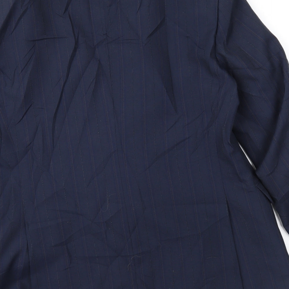 Chesterfield Mens Blue Striped  Jacket Suit Jacket Size 40