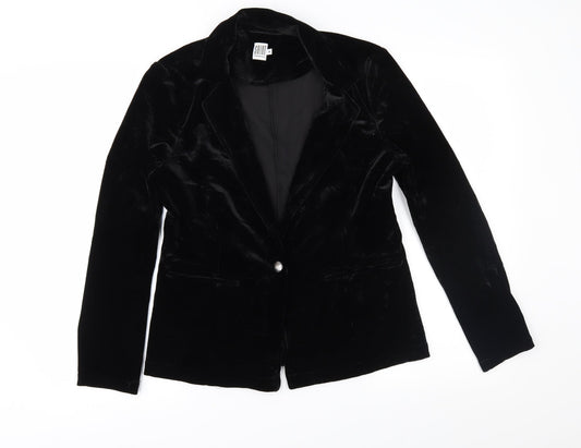 Saint Tropez Clothing Womens Black  Velour Jacket  Size M