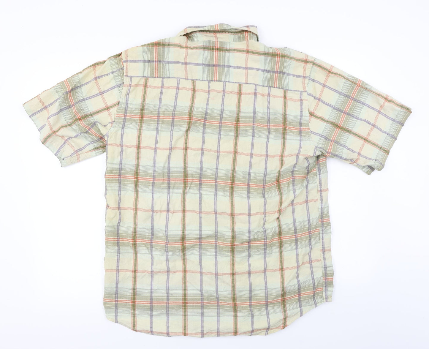 Cotton Traders Mens Yellow Check   Button-Up Size M
