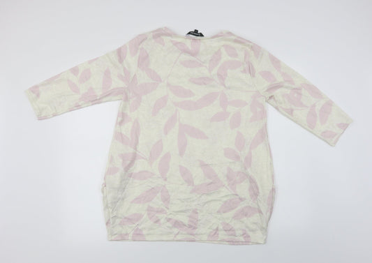 Bonmarché  Womens Ivory Floral  Pullover Jumper Size 14