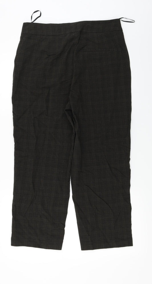 NEXT  Womens Brown Check  Trousers  Size 14 L24 in