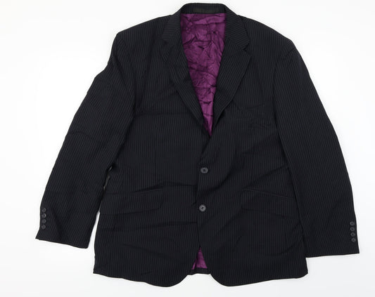 Marks and Spencer  Mens Black Striped  Jacket Blazer Size 42