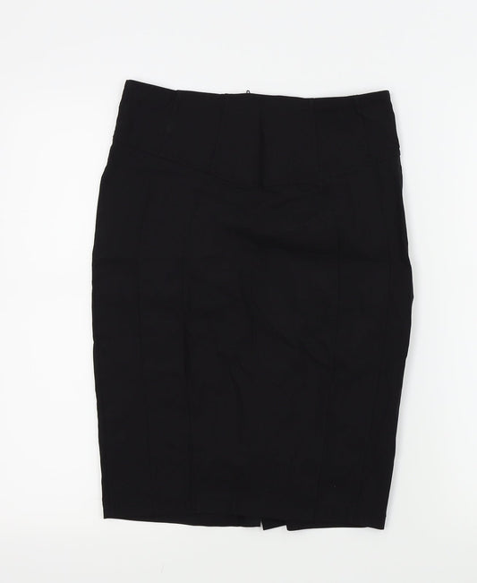 MISSSEXIES Womens Black   A-Line Skirt Size 10  - split front