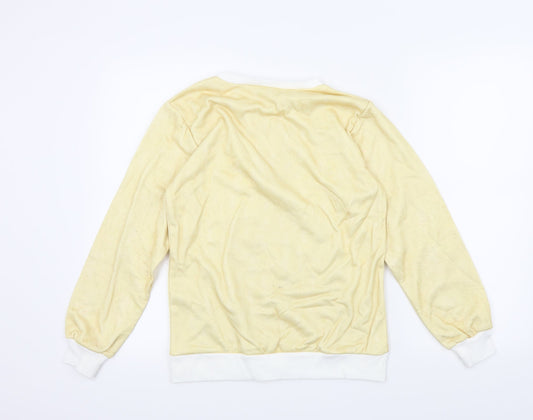 Preworn Girls Yellow   Pullover Jumper Size M  - cats
