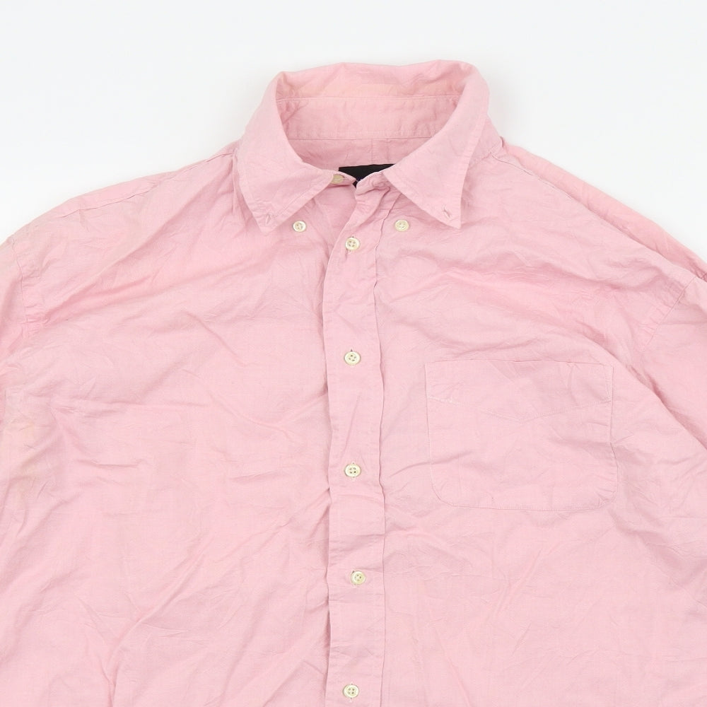 Liberty Mens Pink Colourblock   Button-Up Size 16