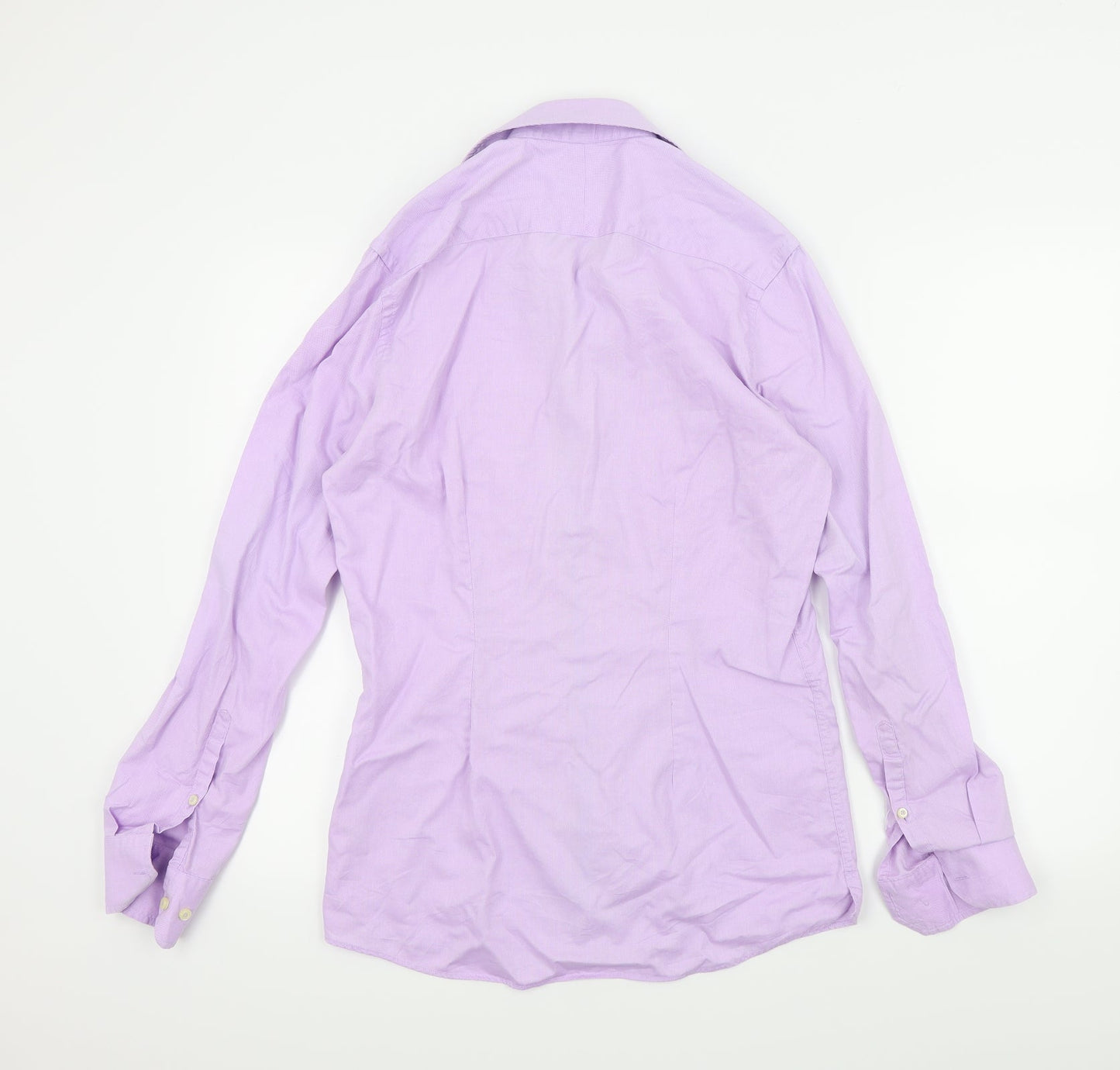 NEXT Mens Purple Colourblock   Button-Up Size 15