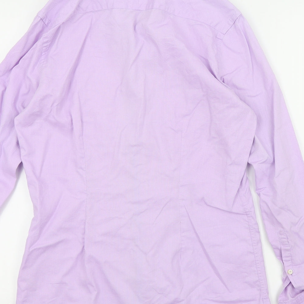 NEXT Mens Purple Colourblock   Button-Up Size 15