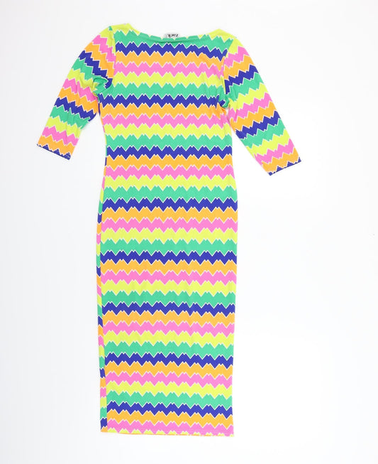 Zack London Womens Multicoloured Striped  Fit & Flare  Size 8