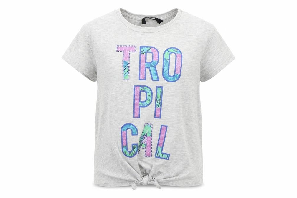 George Girls Grey   Basic T-Shirt Size 5-6 Years  - tro pi cal