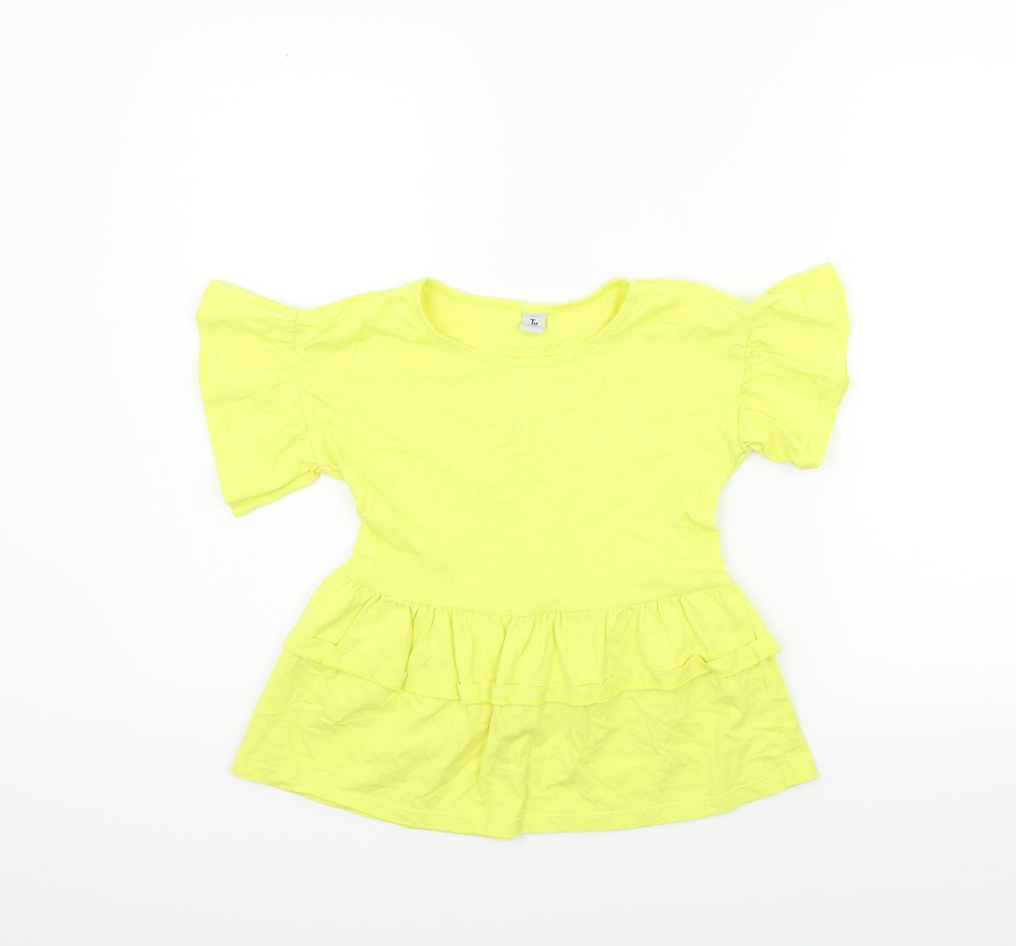 TU Girls Yellow   Basic T-Shirt Size 9 Years