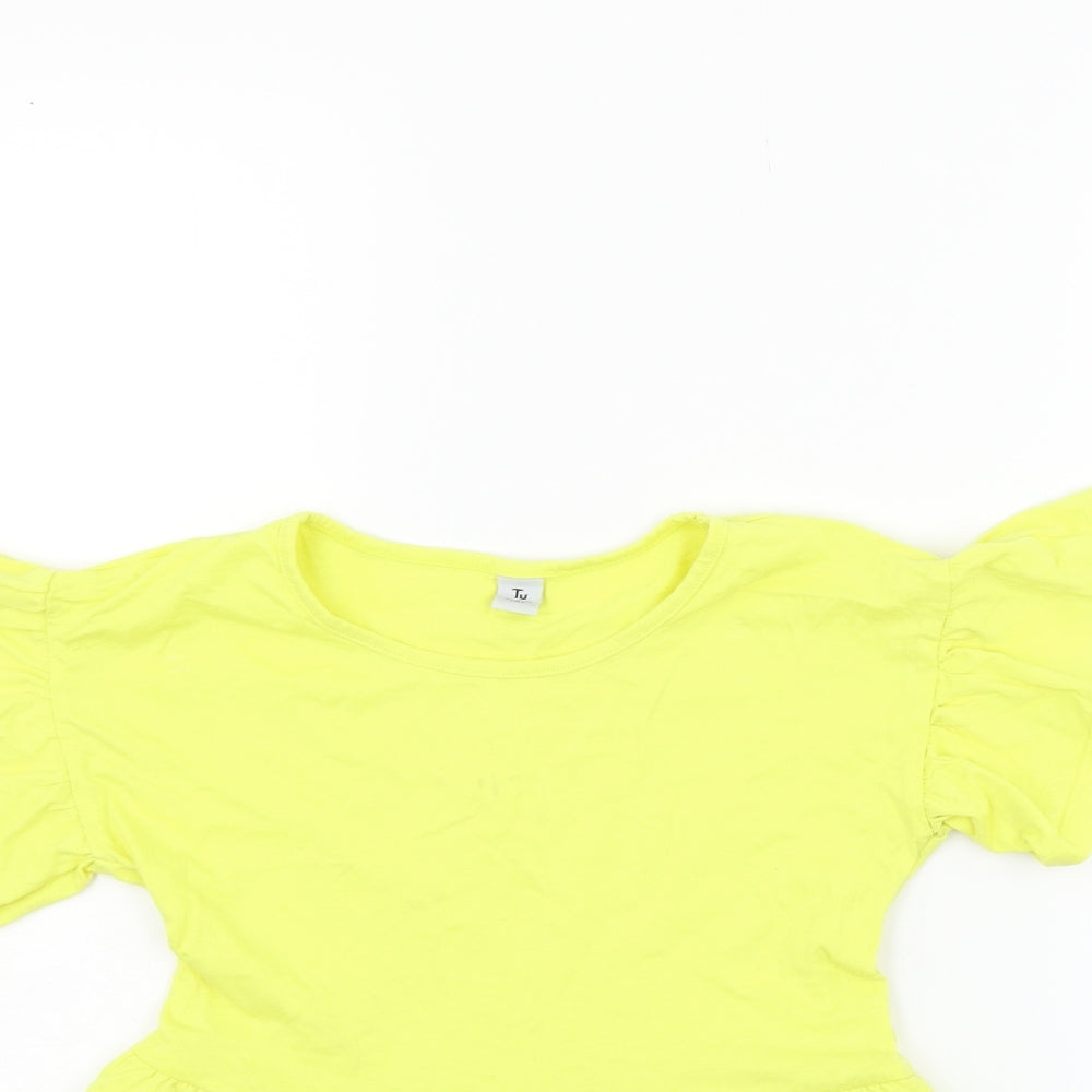 TU Girls Yellow   Basic T-Shirt Size 9 Years