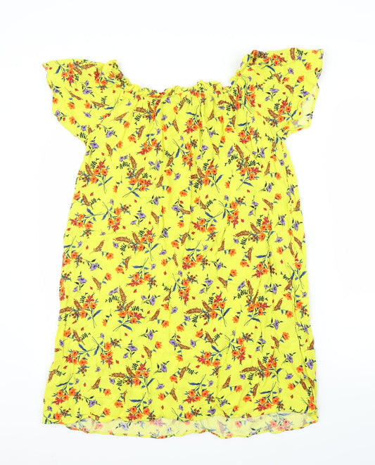 Papaya Womens Yellow Floral  Shift  Size 14