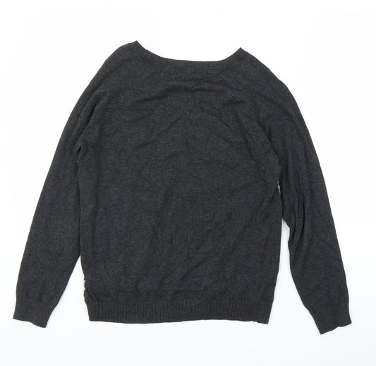 M&S Womens Blue Floral  Pullover Jumper Size 10