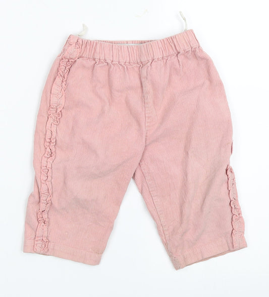 Baby Bebe Girls Pink  Corduroy Capri Trousers Size 12 Months