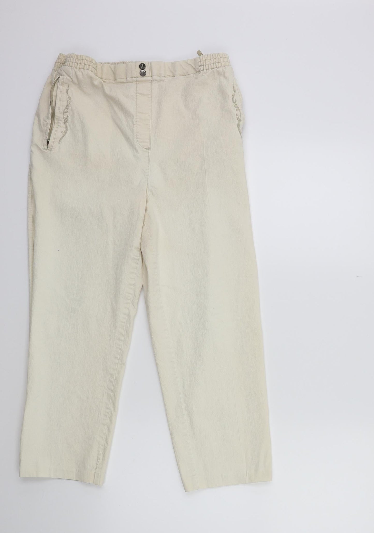 Preworn Womens Beige   Cropped Trousers Size 30 in L23 in