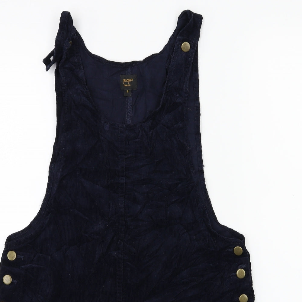 POP Womens Blue  Corduroy Pinafore/Dungaree Dress  Size S