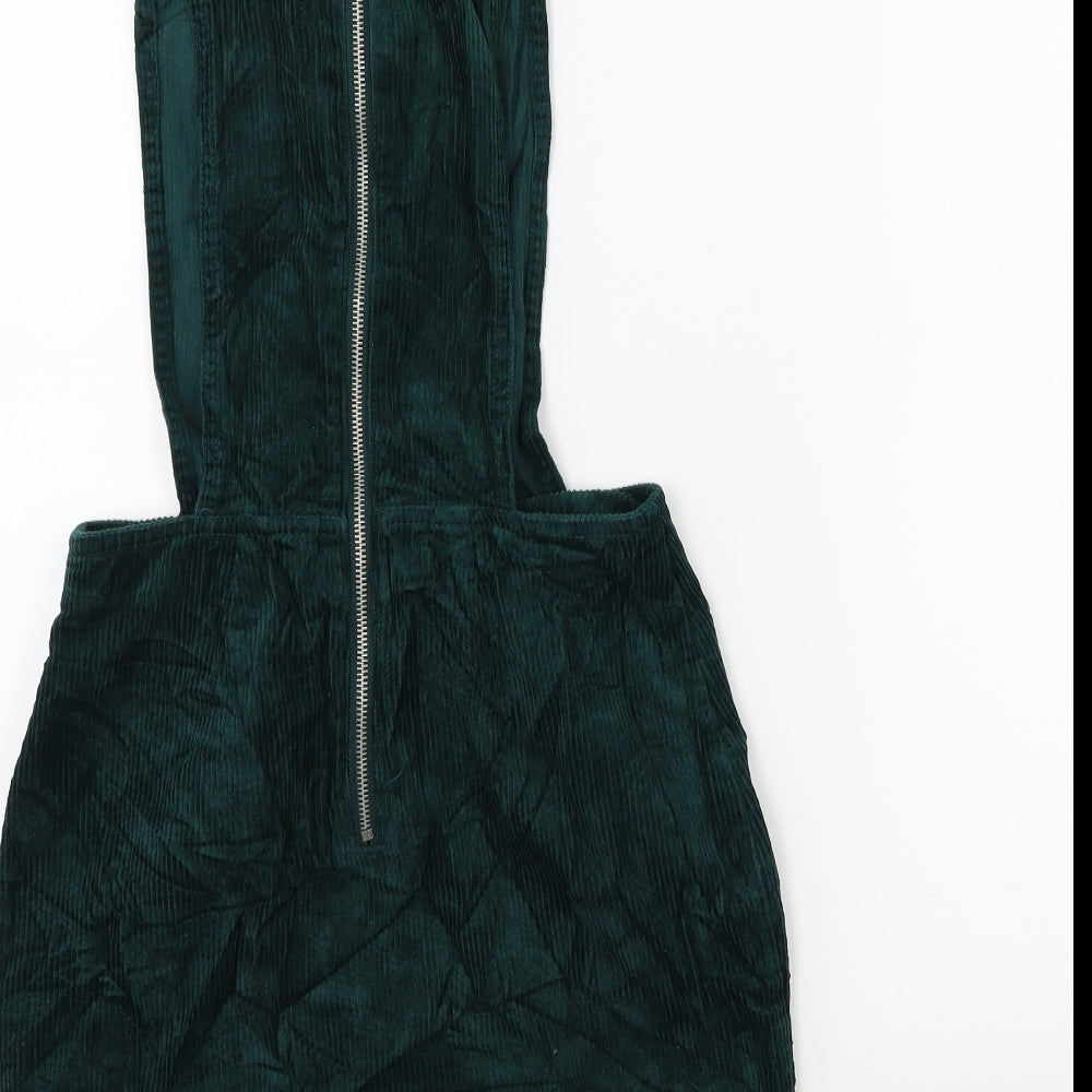 Miss Selfridge Womens Green  Corduroy Pinafore/Dungaree Dress  Size 6