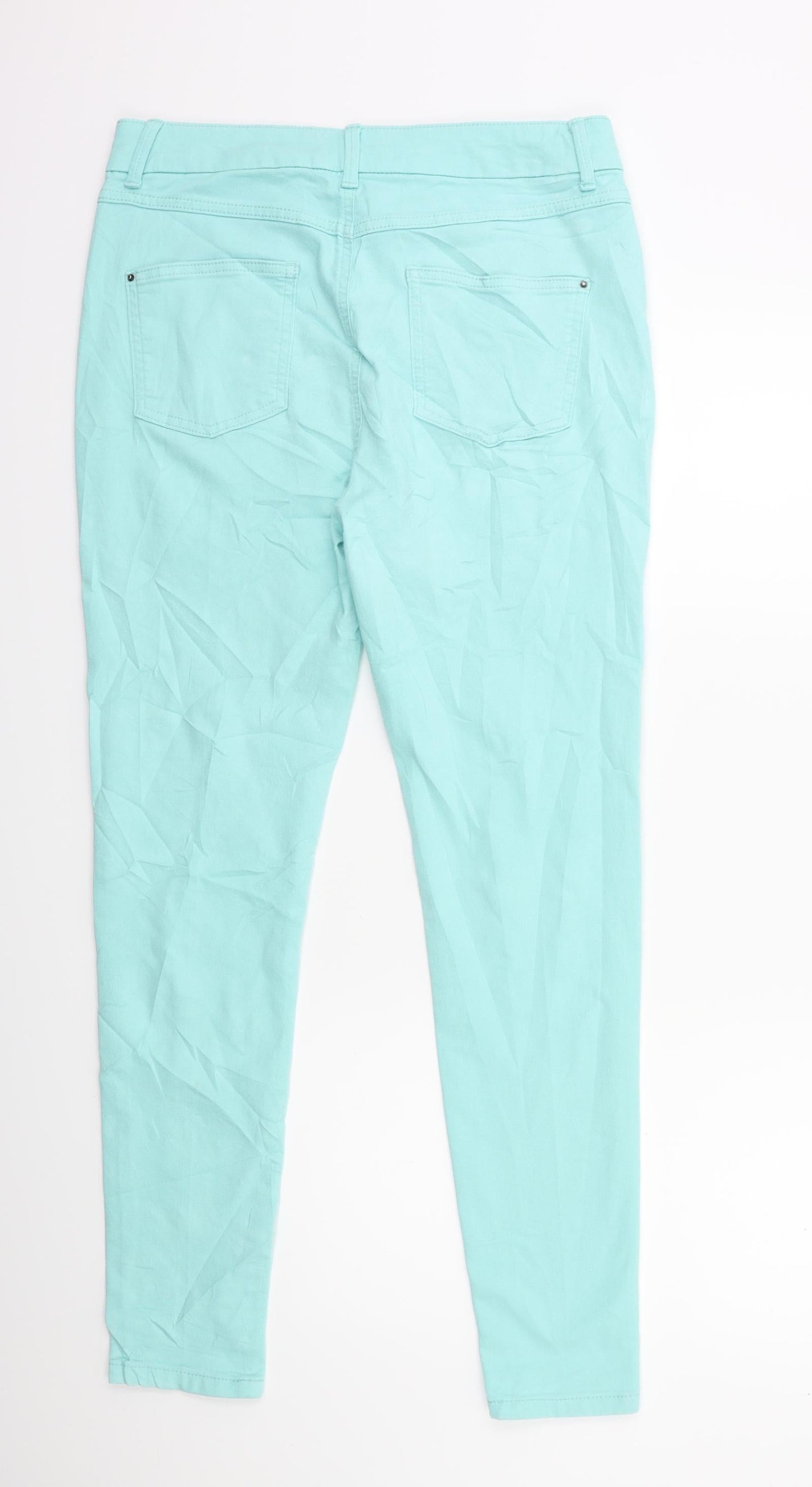 Preworn Womens Green  Denim Skinny Jeans Size 30 in L28 in