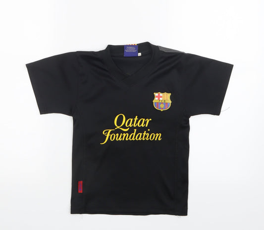 Roger's Boys Black   Jersey T-Shirt Size 4 Years  - Barcelona FC