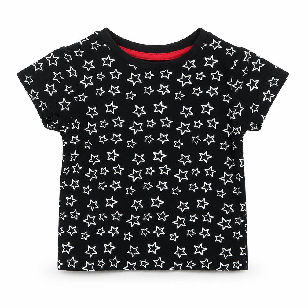 Early Days Baby Black Geometric  Basic T-Shirt Size 12-18 Months  - Stars