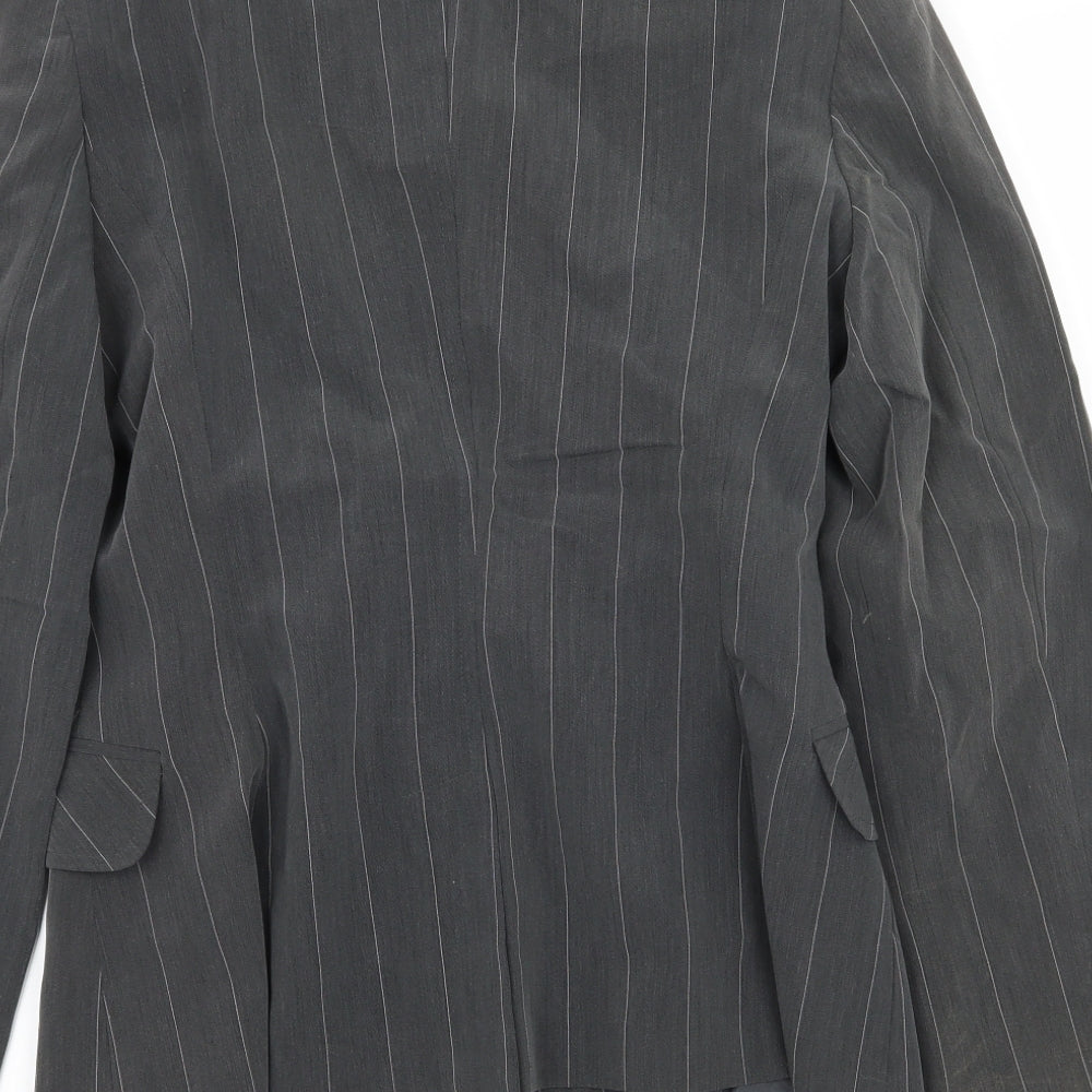 Select Womens Grey Striped  Jacket Blazer Size 10