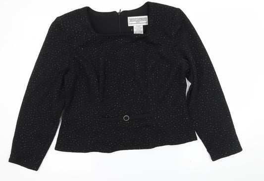 Jessica Howard Womens Black   Basic Blouse Size 14