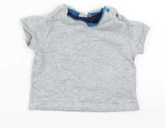 Lola Maverick Boys Grey   Basic T-Shirt Size 3-6 Months