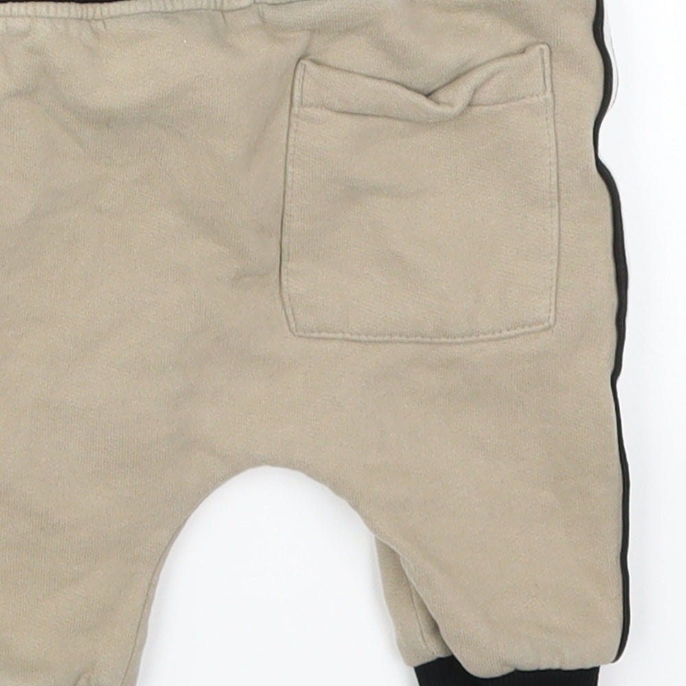 NEXT Baby Beige Striped  Sweatpants Trousers Size 3-6 Months