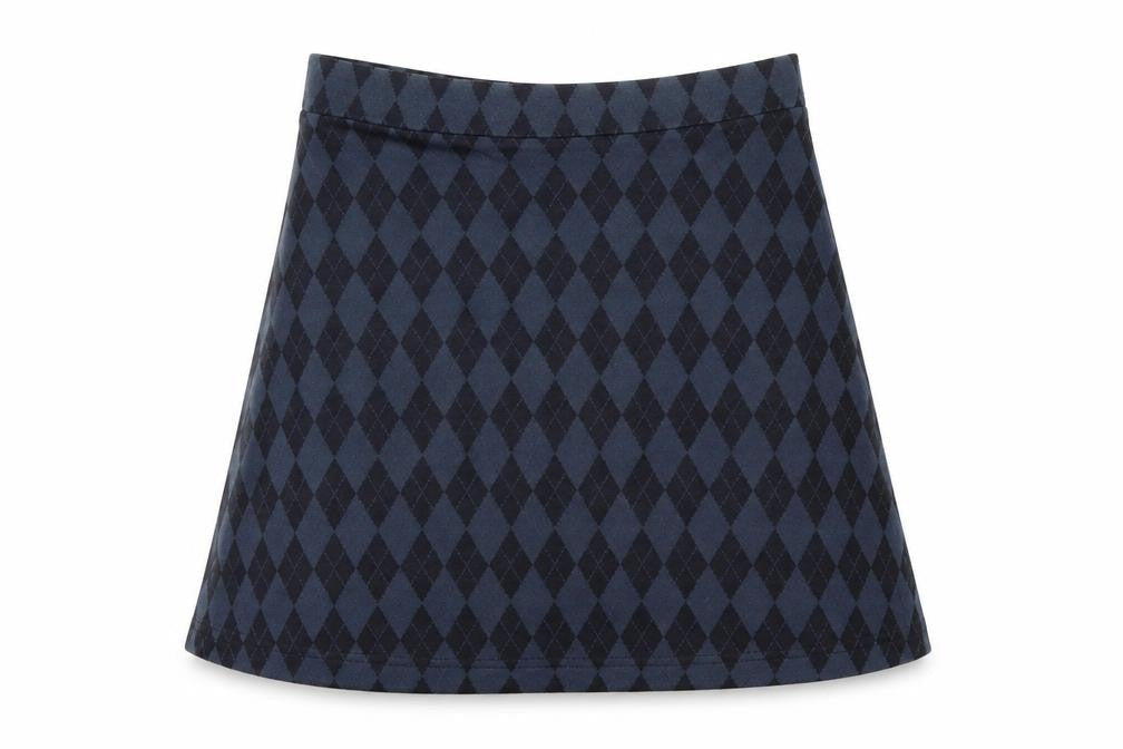 Mario Omar Womens Blue Geometric  A-Line Skirt Size 14