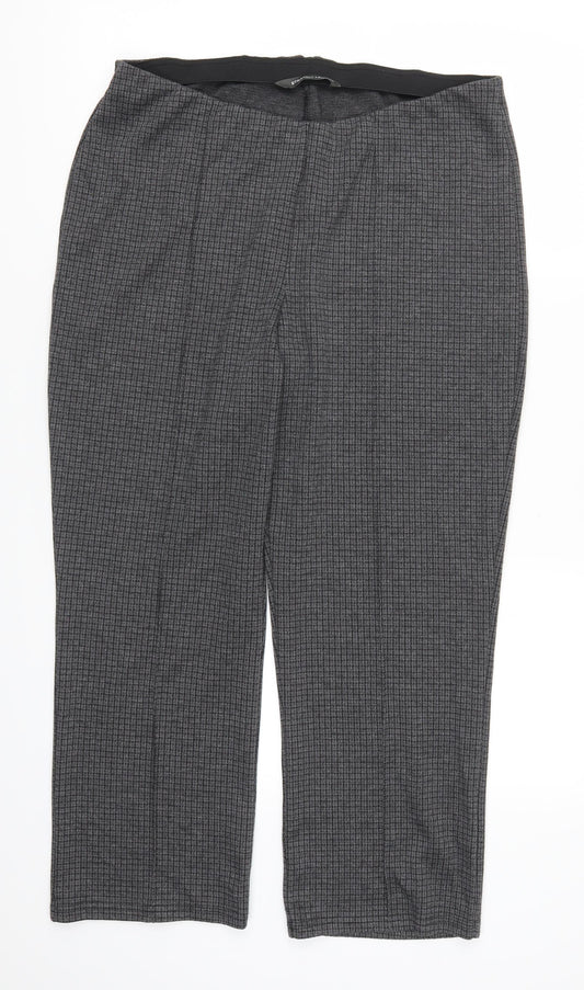 Preworn Womens Grey Check  Trousers  Size 16 L25 in