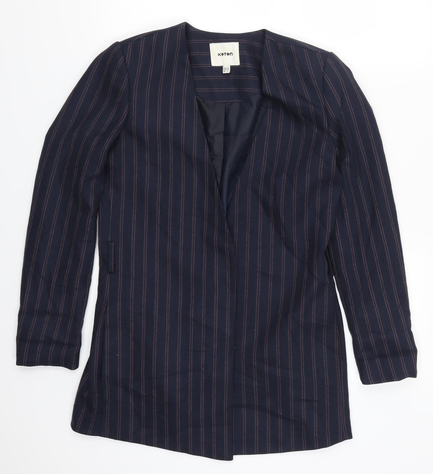 Koton Womens Blue Striped  Jacket  Size 6
